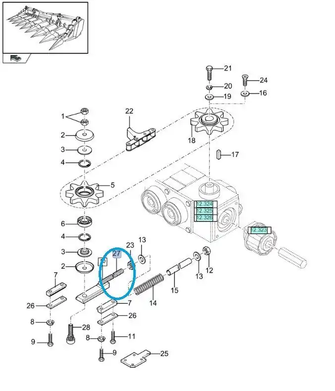 Wspornik heder kukurydzy New Holland 322438550 CNH Ostatnia szansa